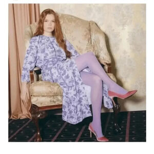 HILL HOUSE Simone Dress Size M Lilac Tonal Floral Maxi‎ Dress Cottagecore SEALED